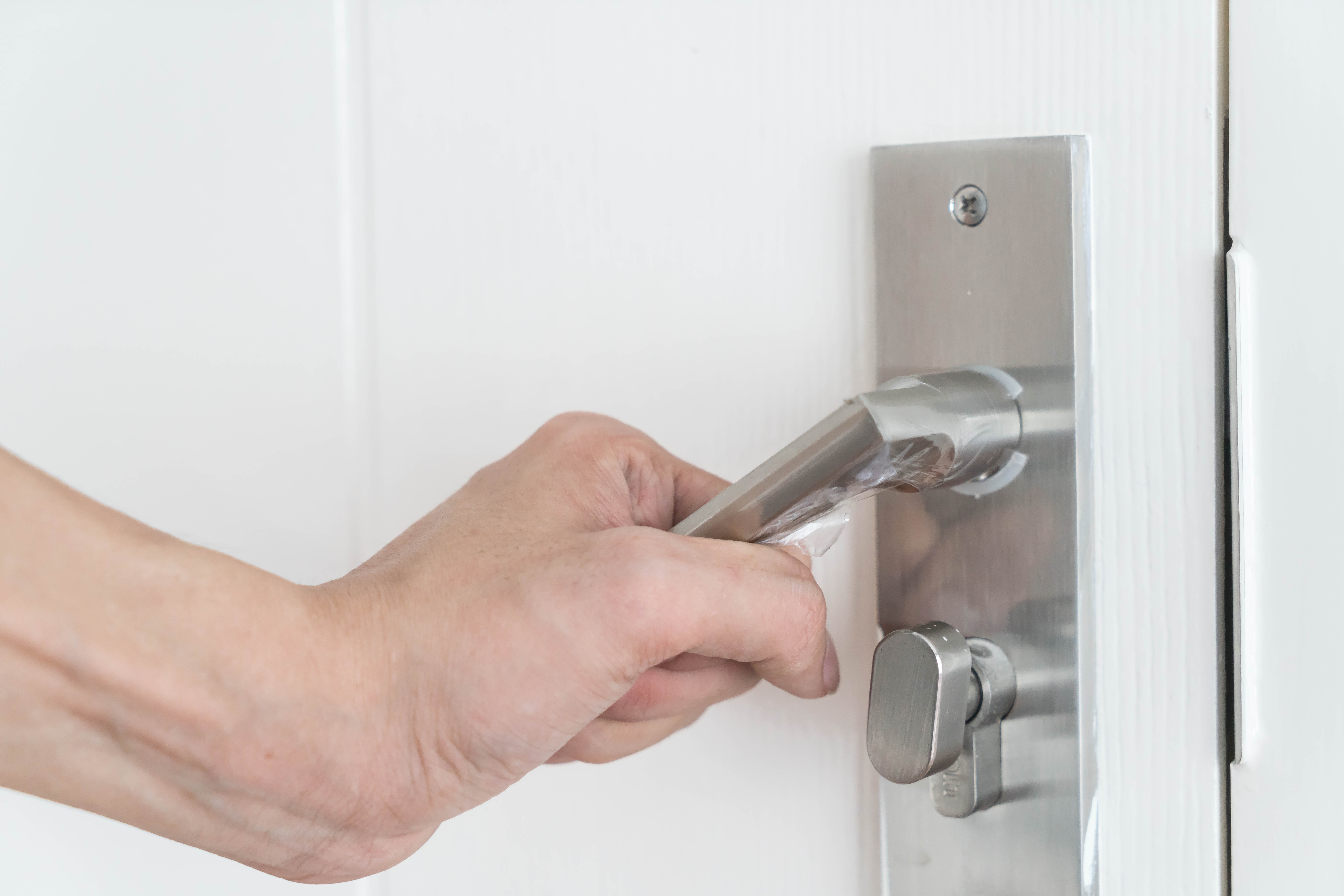 Modern front door handle and lock